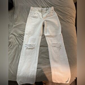 Zara High Waisted Ripped Jeans